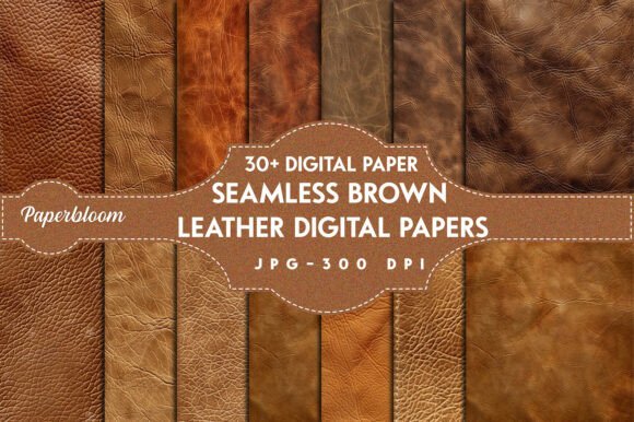 30+ Seamless Brown Leather Digital Papers: Realistic Textures