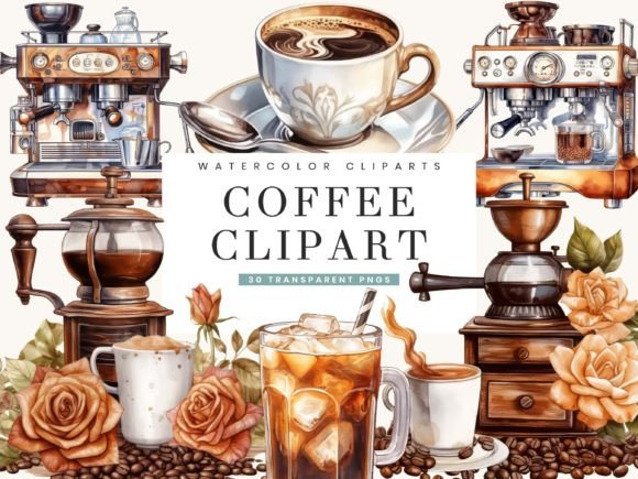 Brew Up Creativity with This Watercolor Coffee Clipart Bundle