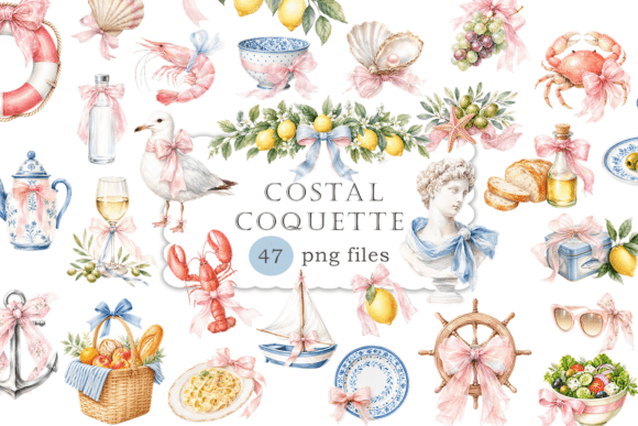 Capturing Coastal Charm with Watercolor Mediterranean Summer PNG