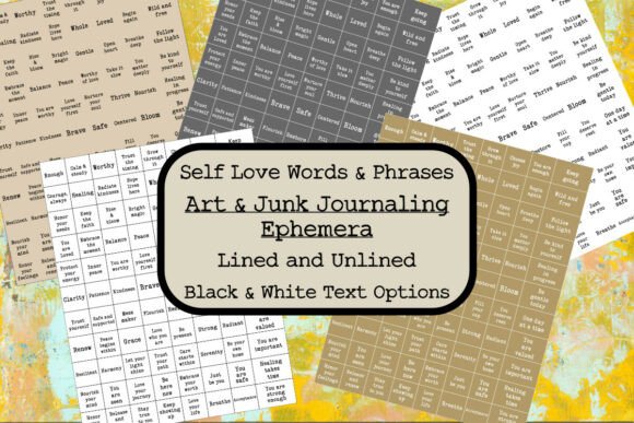 Curate Your Own Narrative with Junk Journal Self Love Ephemera Words