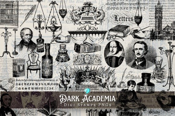 Dark Academia Digi Stamps: A Designer's Toolkit