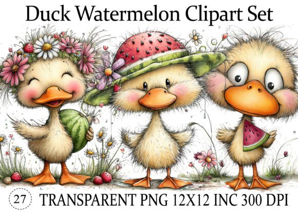 Duck Watermelon PNG Clipart: Fresh Design Assets