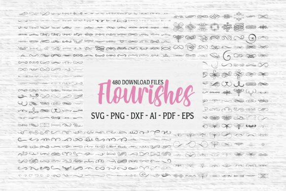 Elevate Your Designs with 480 Decorative Flourishes SVG Bundle