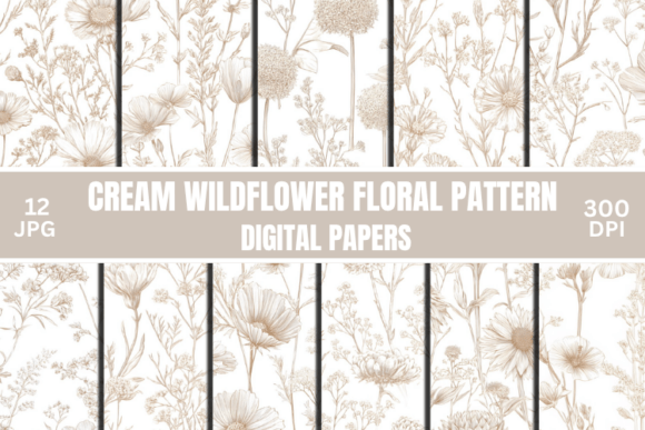 Embracing the Delicate Cream Wildflower Floral Pattern