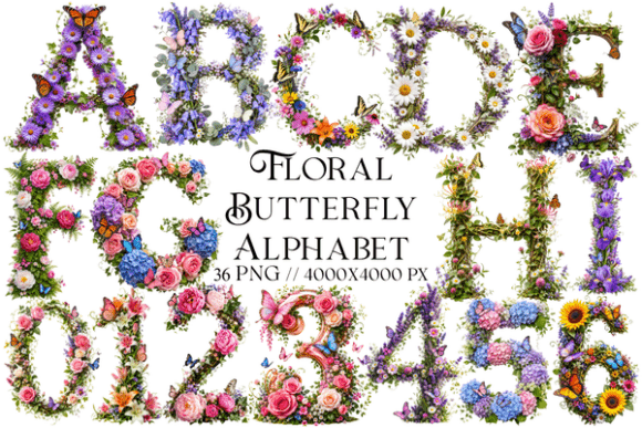Floral Butterfly Alphabet: Elevate Your Botanical Designs