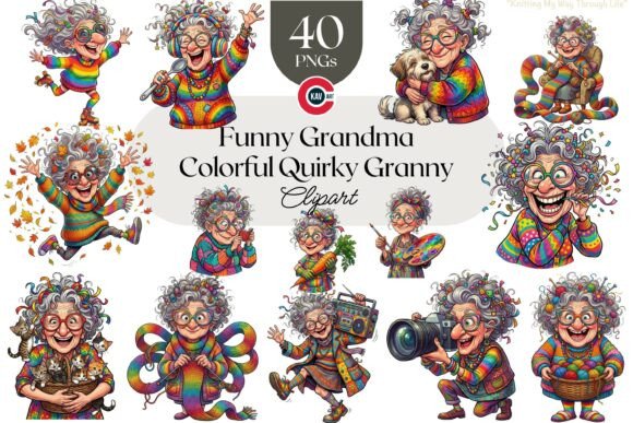 Funny Grandma Clipart: Elevate Designs with Whimsical Character