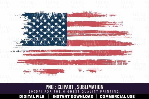 Grunge American Flag PNG: A Textured Design Asset