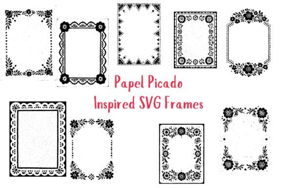 Papel Picado Doodle Frames: Playful Preppy Design Assets
