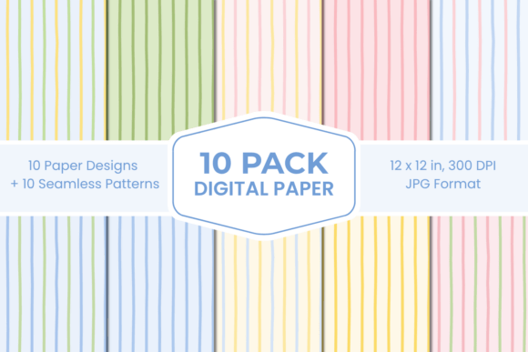 Pastel Easter Stripes Digital Paper Pack: Your Go-To Spring Design Asset