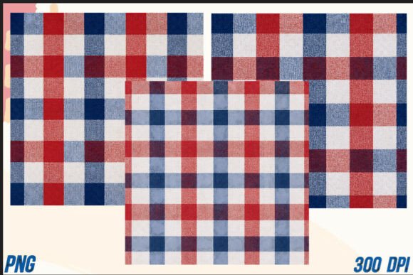 Patriotic Gingham Linen Textures: A Fresh Americana Design