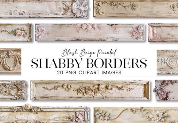 Timeless Texture: Using Beige Shabby Chic Painted Wood Borders