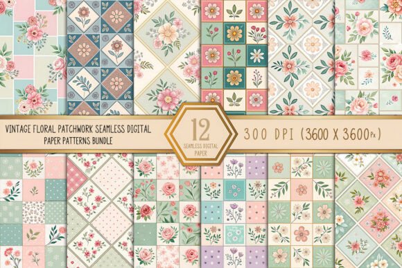 Unlocking Creativity with Vintage Floral Patchwork Digital Paper