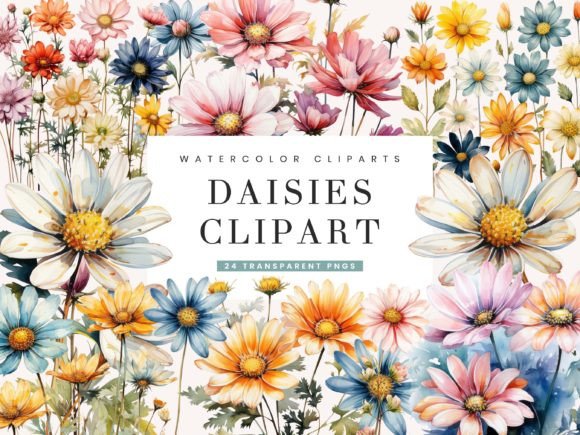 Using Watercolor Daisies Clipart for Fresh Design