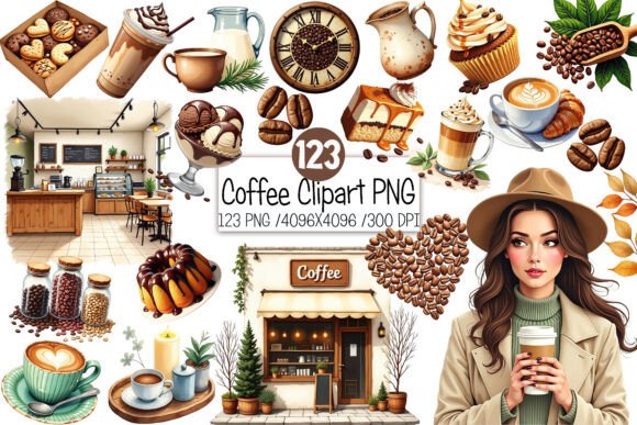 Warm Up Your Designs with This Watercolor Coffee Clipart PNG Bundle