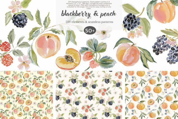 Watercolor Fruit Clipart Set & Patterns: Your Design Toolkit